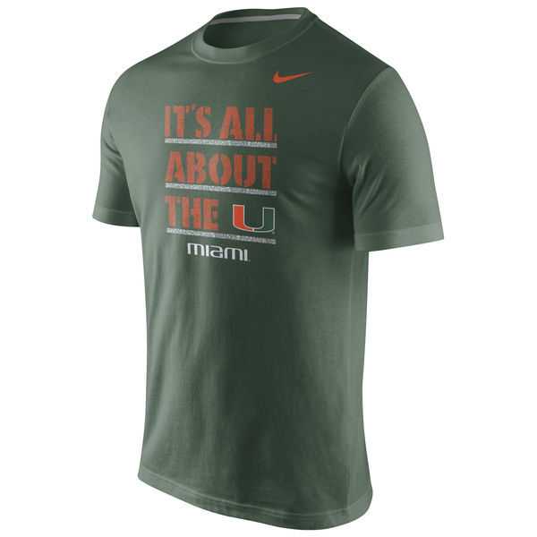 Miami Hurricanes Nike Game Day Crew WEM T-Shirt - Green,We sell and wholesale Miami Hurricanes Nike Game Day Crew WEM T-Shirt - Green on line form chian!